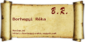 Borhegyi Réka névjegykártya